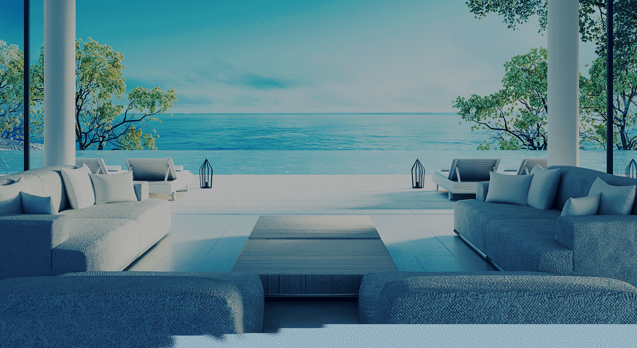 imagem do background das casas na praia